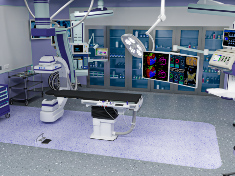 Hospital Interior- Operating Room-Catheter Lap 3Dモデル