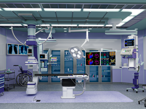 Hospital Interior- Operating Room-Catheter Lap 3Dモデル