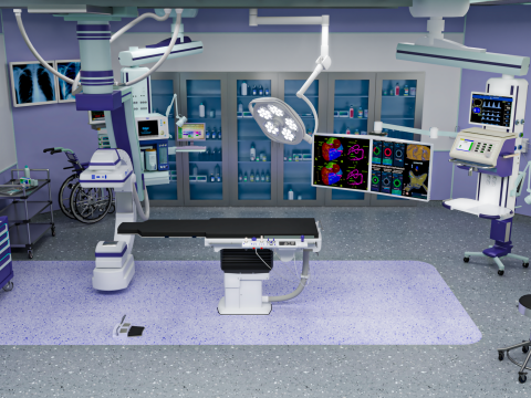 Hospital Interior- Operating Room-Catheter Lap 3Dモデル
