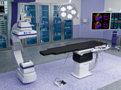 Hospital Interior- Operating Room-Catheter Lap 3Dモデル