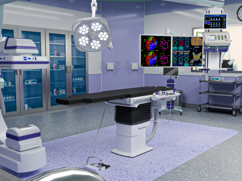 Hospital Interior- Operating Room-Catheter Lap 3Dモデル