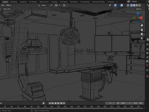 Hospital Interior- Operating Room-Catheter Lap 3Dモデル