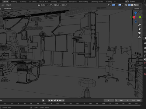 Hospital Interior- Operating Room-Catheter Lap 3Dモデル