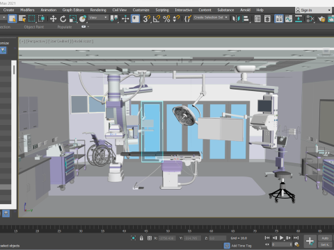 Hospital Interior- Operating Room-Catheter Lap 3Dモデル