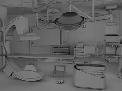 Medizinische Umgebungen &ndash; Hybrid-OP-Szene 3D Modell