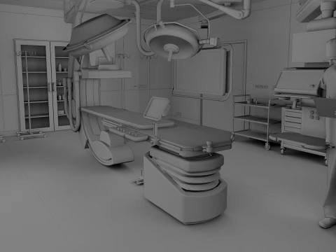 Medizinische Umgebungen &ndash; Hybrid-OP-Szene 3D Modell