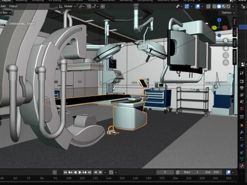 Medizinische Umgebungen &ndash; Hybrid-OP-Szene 3D Modell