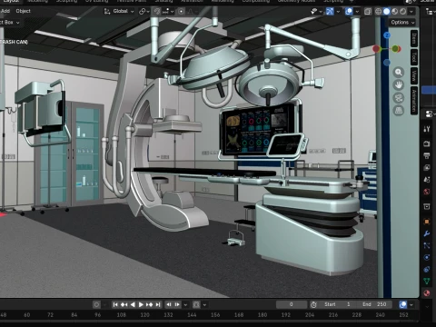 Medizinische Umgebungen &ndash; Hybrid-OP-Szene 3D Modell