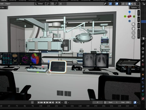 Medizinische Umgebungen &ndash; Hybrid-OP-Szene 3D Modell