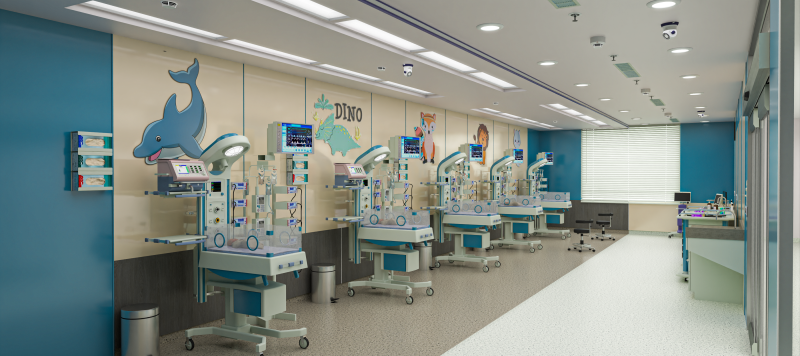 Hospital Interior- NICU Ward 3D मॉडल .c4d .max .obj .3ds .fbx .stl .blend