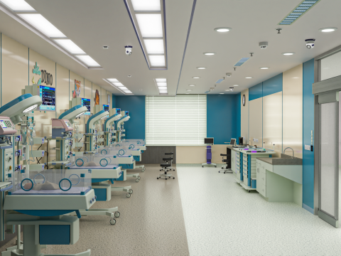 Hospital Interior- NICU Ward Modèle 3D
