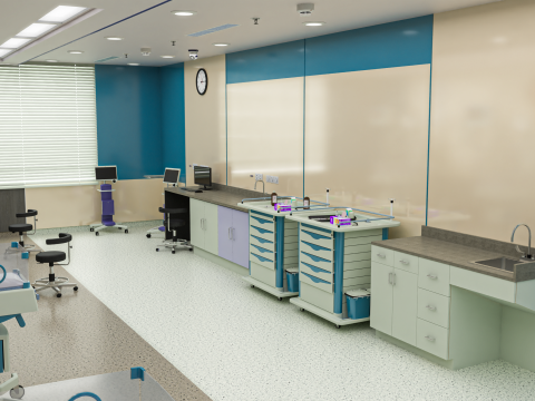 Hospital Interior- NICU Ward Modèle 3D