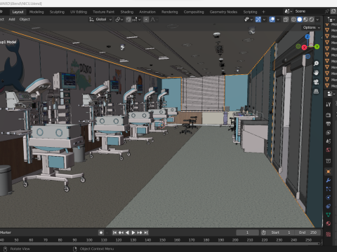 Hospital Interior- NICU Ward Modèle 3D