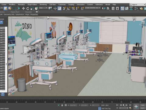 Hospital Interior- NICU Ward Modèle 3D