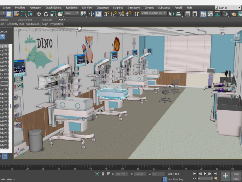 Hospital Interior- NICU Ward 3D Model