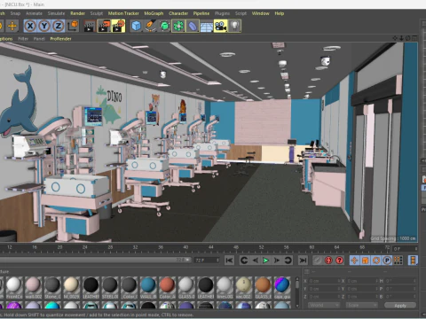 Hospital Interior- NICU Ward 3D Model