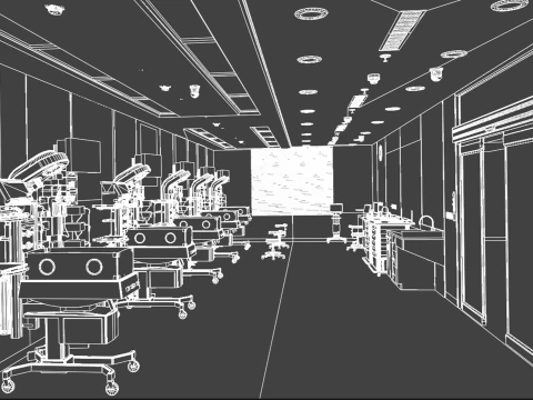Hospital Interior- NICU Ward 3D Model