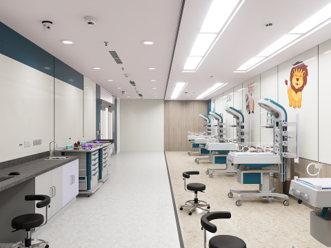 Hospital Interior- NICU Ward 3D Model