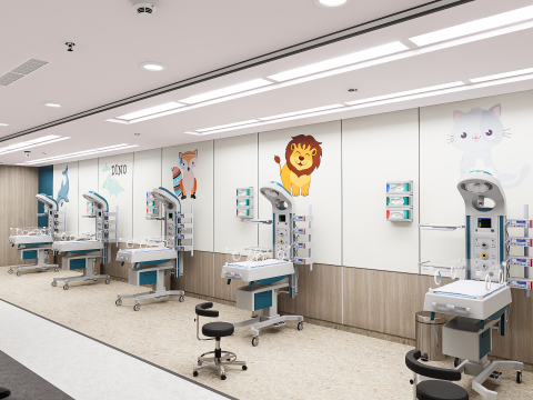 Hospital Interior- NICU Ward 3D Model