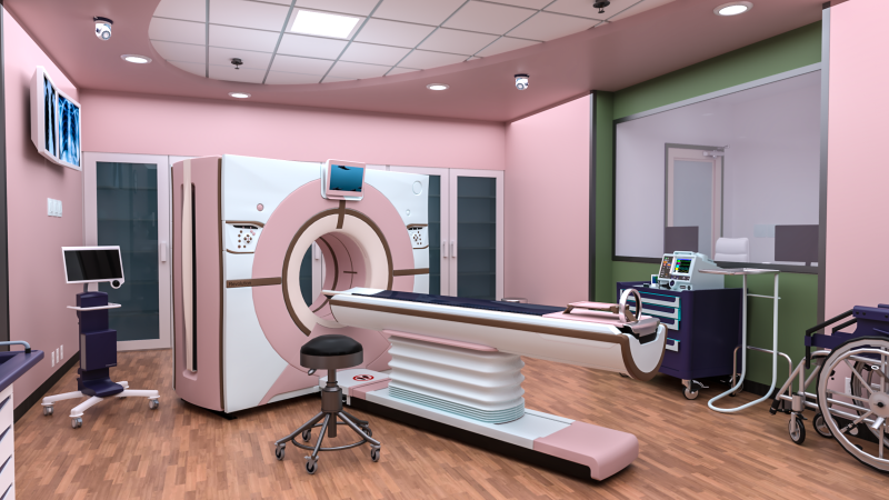 Hospital Interior- Radiology-CT Scan Room 3D Model .c4d .max .obj .3ds .fbx .stl .blend