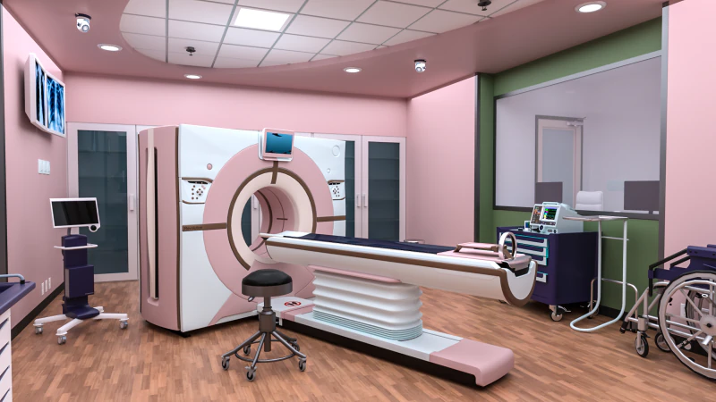 Interior do Hospital - Sala de Radiologia-TC Modelo 3D .c4d .max .obj .3ds .fbx .stl .blend 