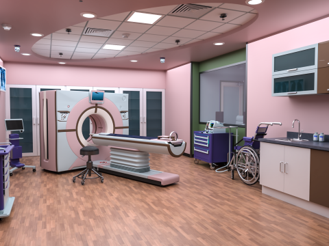 Hospital Interior- Radiology-CT Scan Room 3D Model