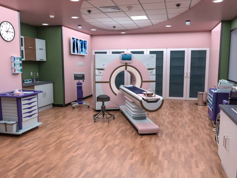 Hospital Interior- Radiology-CT Scan Room 3D Model
