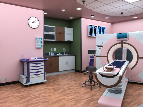Hospital Interior- Radiology-CT Scan Room 3D Model