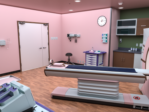 Hospital Interior- Radiology-CT Scan Room 3D Model