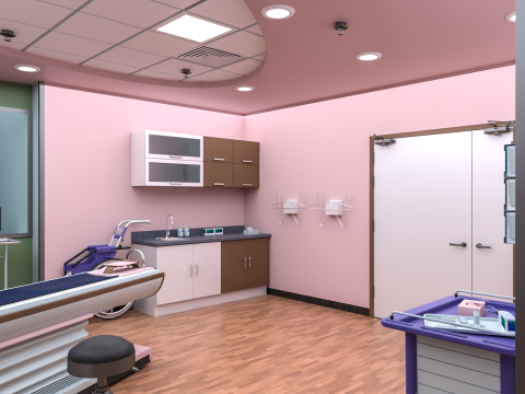 Hospital Interior- Radiology-CT Scan Room 3D Model