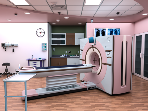 Hospital Interior- Radiology-CT Scan Room 3D Model