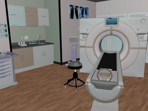 Interior do Hospital - Sala de Radiologia-TC Modelo 3D