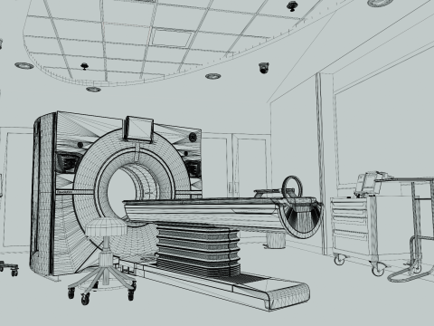 Hospital Interior- Radiology-CT Scan Room 3D Model