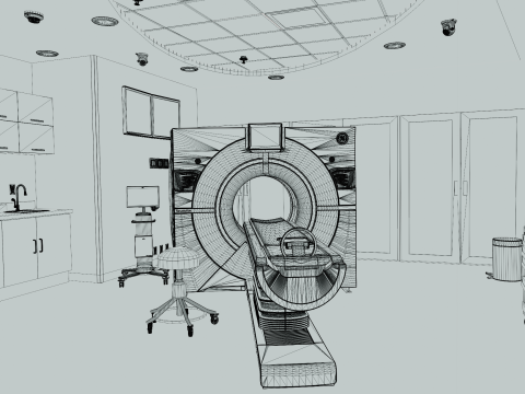 Hospital Interior- Radiology-CT Scan Room 3D Model