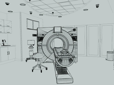 Interior do Hospital - Sala de Radiologia-TC Modelo 3D