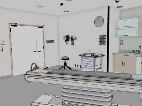 Hospital Interior- Radiology-CT Scan Room 3D Model