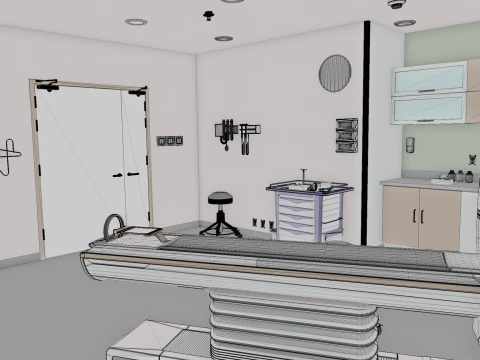 Interior do Hospital - Sala de Radiologia-TC Modelo 3D