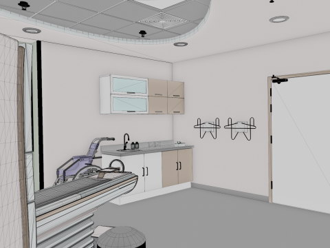 Hospital Interior- Radiology-CT Scan Room 3D Model