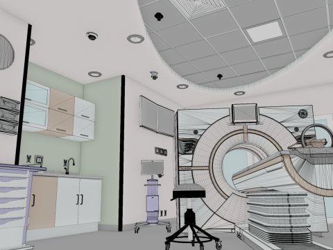Hospital Interior- Radiology-CT Scan Room 3D Model
