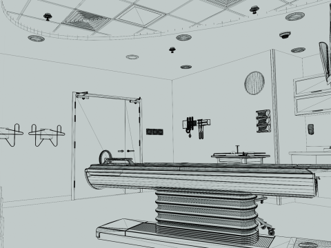 Hospital Interior- Radiology-CT Scan Room 3D Model
