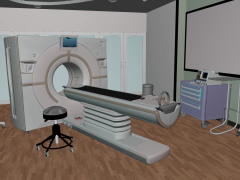 Interior do Hospital - Sala de Radiologia-TC Modelo 3D