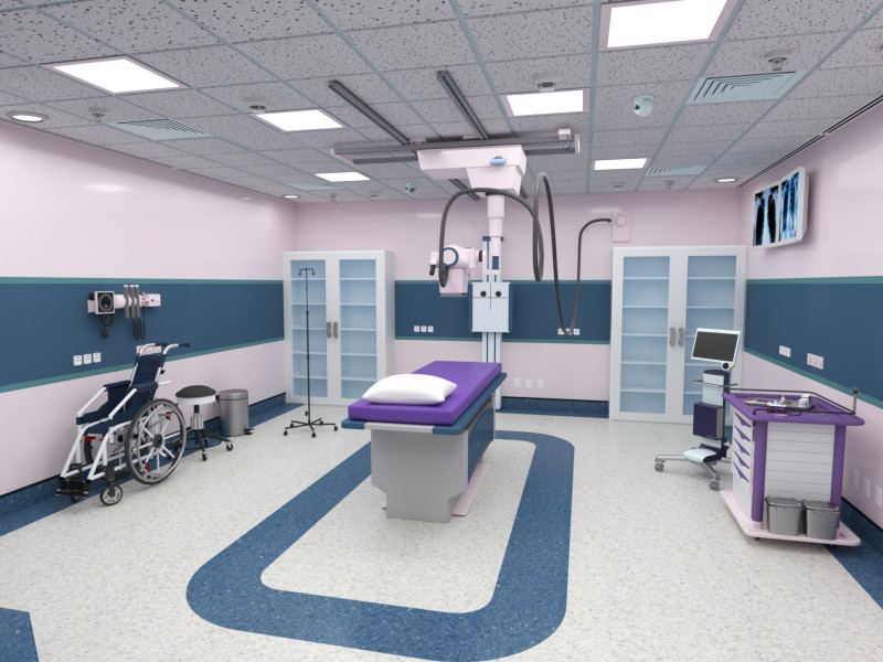 Hospital Interior- Radiology-CT Scan Room 3D Model .c4d .max .obj .3ds .fbx .stl .blend 