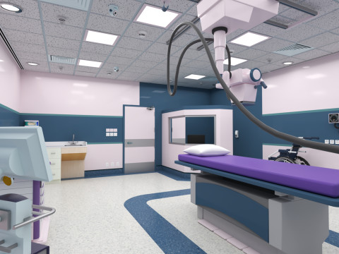 Hospital Interior- Radiology-CT Scan Room 3D Model
