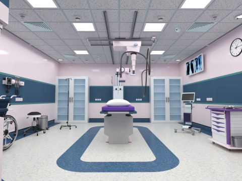 Hospital Interior- Radiology-CT Scan Room 3D Model