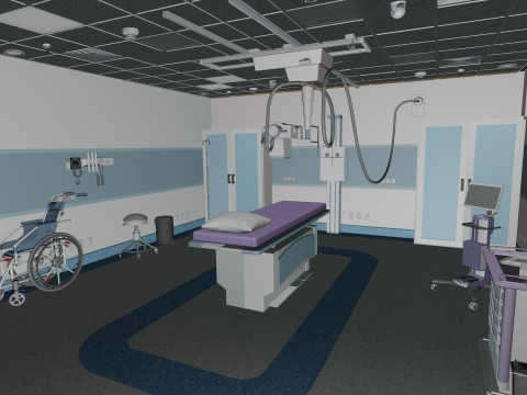 Hospital Interior- Radiology-CT Scan Room 3D Model