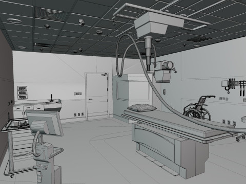 Hospital Interior- Radiology-CT Scan Room 3D Model