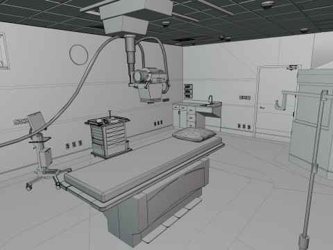 Hospital Interior- Radiology-CT Scan Room 3D Model