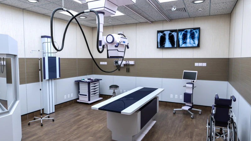 Interior do Hospital - Sala de Radiologia-Raio X Modelo 3D .c4d .max .obj .3ds .fbx .stl .blend 
