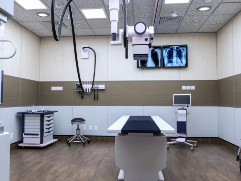 Interior do Hospital - Sala de Radiologia-Raio X Modelo 3D