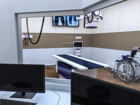 Interior do Hospital - Sala de Radiologia-Raio X Modelo 3D